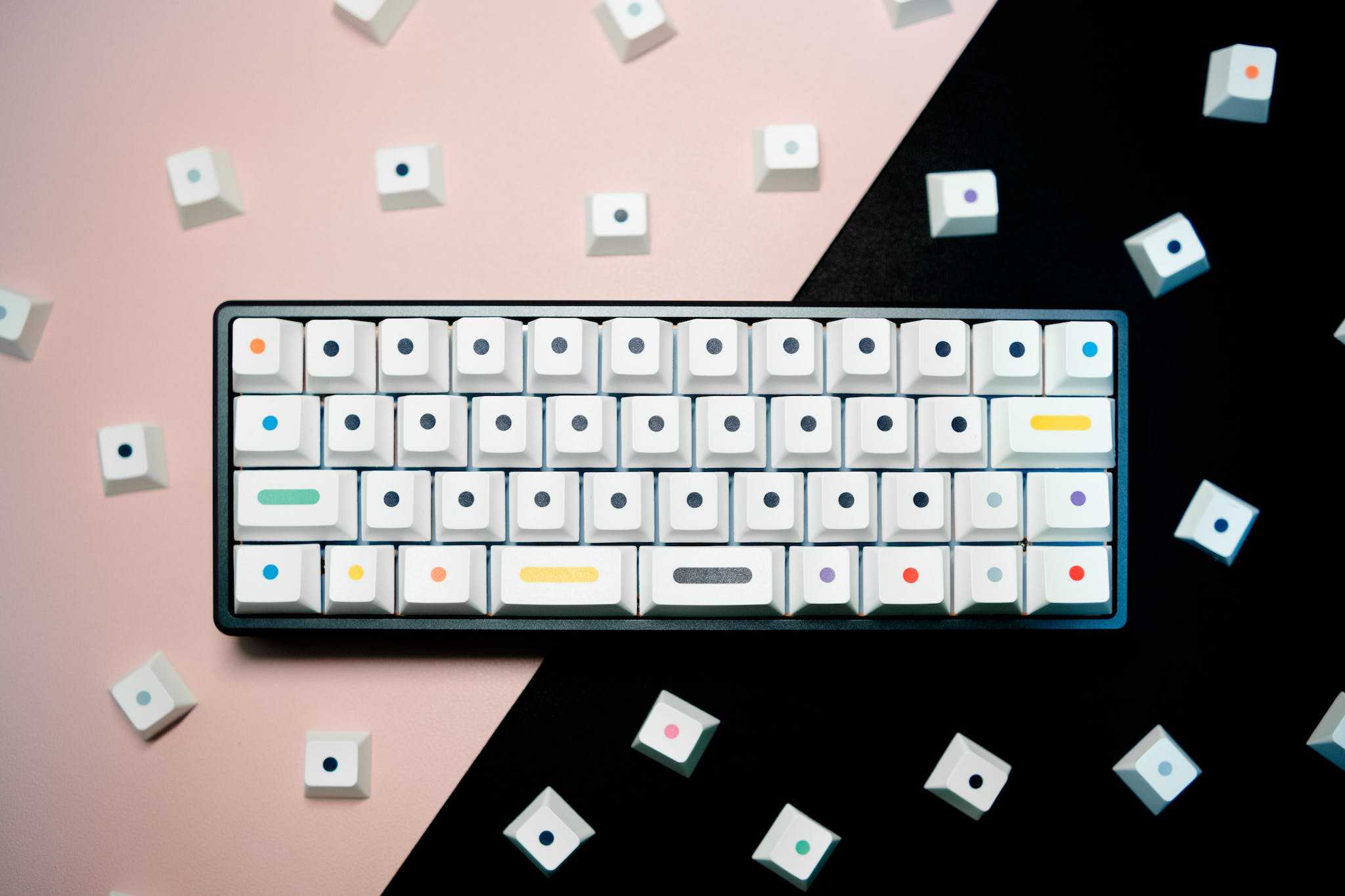 Mini Keyboard - Small Mechanical Keyboard With GMK Dots Keycaps