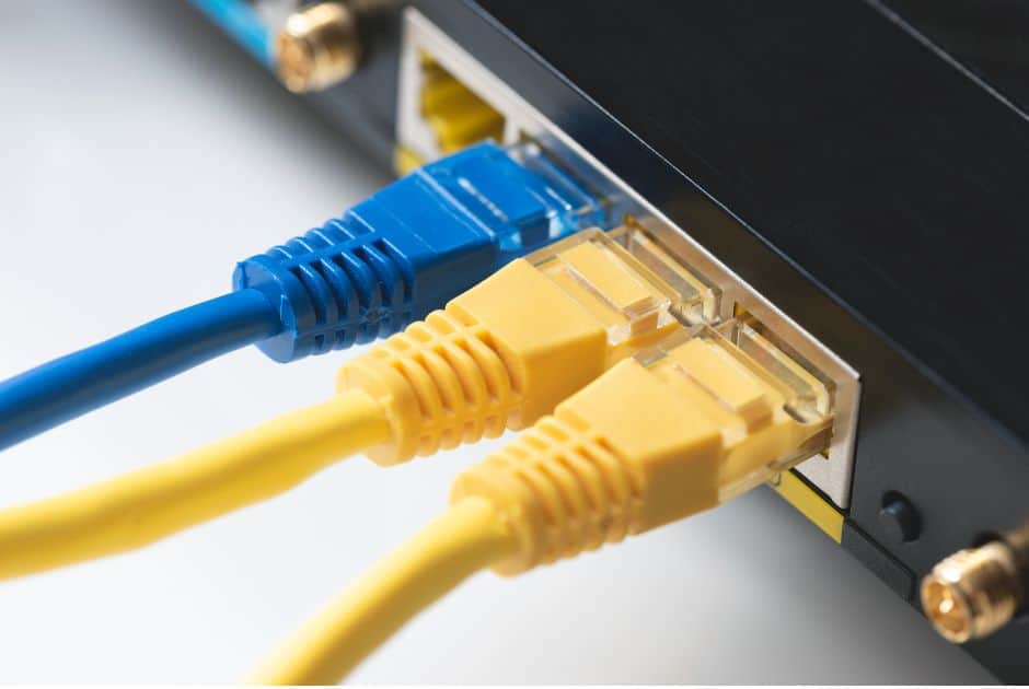 Ethernet Cables connected to router