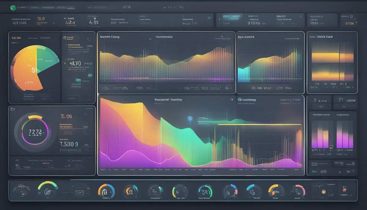 A computer screen displaying real-time bandwidth usage with various monitoring tools and techniques visible on the interface